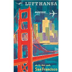 Lufthansa San Francisco Poster 1950s