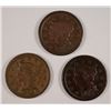 Image 1 : 3 LARGE CENTS 1848, 49, 50
