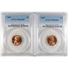 Image 1 : ( 2 ) 1955 LINCOLN CENTS, PCGS MS-66 RED  CHERRY!