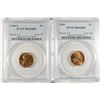 Image 1 : LOT OF ( 2 ) LINCOLN CENTS, PCGS MS-66 RED: 1940-S & 1941