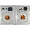 Image 2 : 1945 P&D LINCOLN CENTS, PCGS MS-66 RED