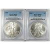 Image 1 : ( 2 ) 2002 AMERICAN SILVER EAGLES, PCGS MS-69