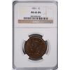 Image 1 : 1853 LARGE CENT NGC MS-64 BN