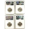 Image 2 : LOT OF ( 4 )  WASHINGTON QUARTERS, NGC GRADED MS-65:  1981-D, 87-D, 90-D & 93-P