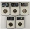 Image 2 : ( 5 )  WASHINGTON QUARTERS, NGC GRADED MS-66:  1976-D, 87-D,  97-P & 2-1997-D
