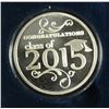 Image 1 : CONGRATULATIONS CLASS OF 2015 ONE Oz .999 SILVER ROUND IN CAPSULE WITH GIFT BOX