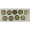 Image 1 : (9) 1908-D BARBER HALF DOLLARS