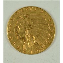 1909 $2.5 GOLD INDIAN AU