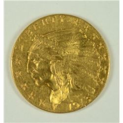1913 $2.5 GOLD INDIAN AU/BU
