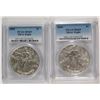 Image 1 : 2005 & 2006 AMERICAN SILVER EAGLES, PCGS MS-69