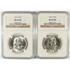 Image 1 : LOT OF ( 2 ) 1957-D FRANKLIN HALF DOLLARS, NGC MS-64 FBL