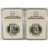 Image 1 : LOT OF ( 2 ) 1958-D FRANKLIN HALF DOLLARS, NGC MS-64 FBL