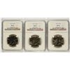 Image 1 : LOT OF ( 3 ) 1971-D KENNEDY HALF DOLLARS, NGC MS-66
