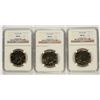Image 1 : LOT OF ( 3 ) 1972-D KENNEDY HALF DOLLARS, NGC MS-66