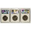 Image 2 : LOT OF ( 3 ) 1972-D KENNEDY HALF DOLLARS, NGC MS-66