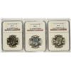 Image 1 : LOT OF ( 3 ) 1776-1976 SILVER KENNEDY HALF DOLLAR, NGC MS-66