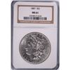 Image 1 : 1887 MORGAN SILVER DOLLAR, NGC MS-61