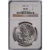 Image 1 : 1889 MORGAN SILVER DOLLAR, NGC MS-60