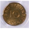 Image 3 : 1954 SAARLAND 10 FRANKEN, PCGS MS-66 RARE!!
