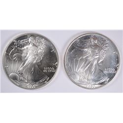 ( 2 ) UNC 1990 AMERICAN SILVER EAGLES