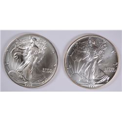 ( 2 ) UNC 1991 AMERICAN SILVER EAGLES