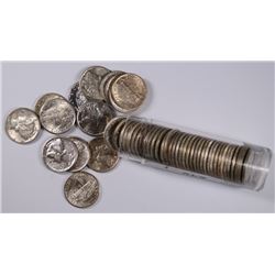 ROLL OF ( 50 ) MERCURY DIMES AU+/UNC./GEM BU 1934-1945 WITH P,D&S COINS