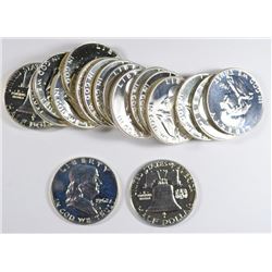 GEM PROOF FRANKLIN HALF DOLLAR ROLL, DATED 1961-1963