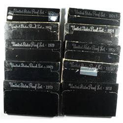 U.S. PROOF SETS: 2-1974, 2-75, 2-76, 4-77, 3-78, 3-79 ORIG. 76, 77, 78 NO BOXES