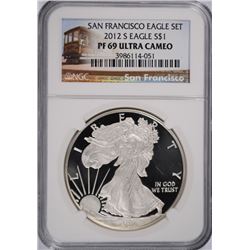 2012-S $1.00 AMERICAN SILVER EAGLE, NGC PROOF-69 ULTRA CAMEO