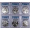 Image 1 : 2002, 2003, 2004, 2005, 2006 & 2007 AMERICAN SILVER EAGLES, ALL PCGS MS-69!