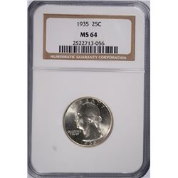 1935 WASHINGTON QUARTER, NGC MS-64