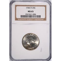 1944-D WASHINGTON QUARTER, NGC  MS-65