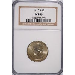 1947 WASHINGTON QUARTER, NGC MS-66