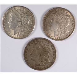 NICE SET OF 1921 P-D-S MORGAN SILVER DOLLARS
