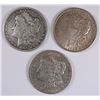 Image 1 : LOT OF ( 3 ) NICE CIRC MORGAN DOLLARS:  1880-O, 1888 & 1904