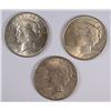 Image 1 : LOT OF ( 3 ) NICE CIRC PEACE DOLLARS:  1923, 1924 & 1926-S