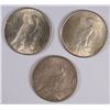 Image 2 : LOT OF ( 3 ) NICE CIRC PEACE DOLLARS:  1923, 1924 & 1926-S