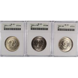 1953 P-D-S WASHINGTON CARVER COMMEMORATIVE SET, ANACS MS-65  RARE!!