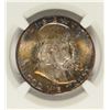 Image 2 : 1956 FRANKLIN HALF DOLLAR, NGC MS-65 FBL  CRAZY COLORS AND TONING!!