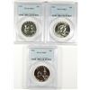 Image 1 : LOT OF ( 3 ) 1962 FRANKLIN HALF DOLLARS, PCGS PROOF-67