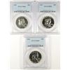 Image 1 : LOT OF ( 3 ) 1963 FRANKLIN HALF DOLLARS, PCGS PROOF-66