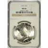 Image 1 : 1923 PEACE SILVER DOLLAR, NGC MS-66  BLAST WHITE!!