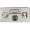Image 1 : 2006 3PC SILVER AMERICAN EAGLE SET NGC 69'S (MULTIHOLDER)