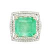 Image 1 : 14KT White Gold 11.78 ctw Emerald and Diamond Ring