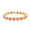 Image 1 : 14KT Yellow Gold 16.91 ctw Coral and Diamond Bracelet