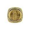 Image 1 : 14KT Yellow Gold 0.44 ctw Diamond Coin Ring
