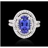 Image 1 : 14KT White Gold 2.66 ctw Tanzanite and Diamond Ring