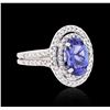 Image 2 : 14KT White Gold 2.66 ctw Tanzanite and Diamond Ring