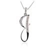 Image 2 : 18KT White Gold 0.08 ctw Diamond Pendant with Chain