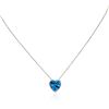 Image 1 : 14KT White Gold 3.00 ctw Topaz Heart Necklace